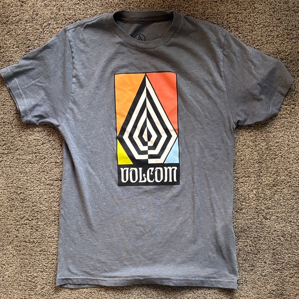 Volcom Gray Tee with Vibrant Graphic boys sz L